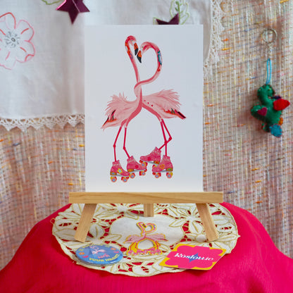 Flamingo Lovers A5 Print