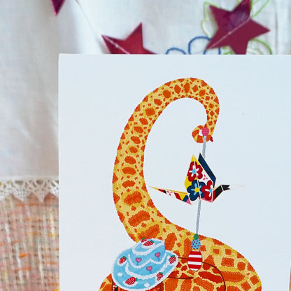 Snake in Cake Hat A5 Print