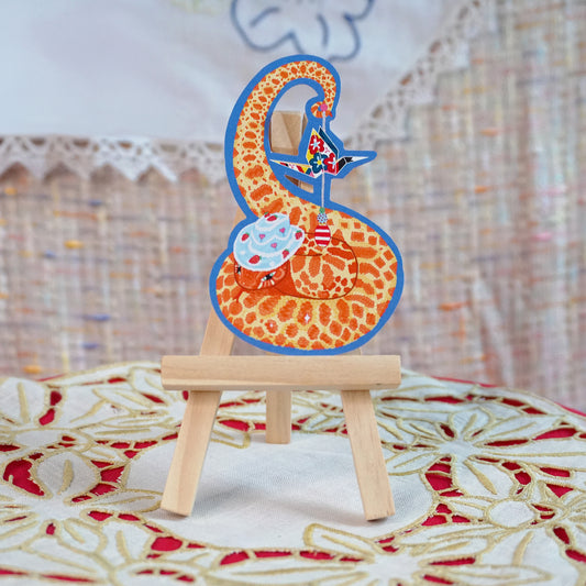 Snake in Cake Hat Sticker